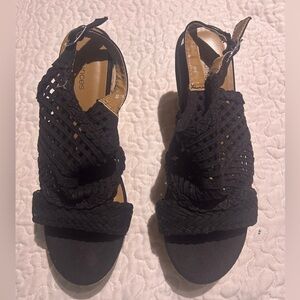 Maurice’s black woven wedge shoes. Great condition. Womens size 9